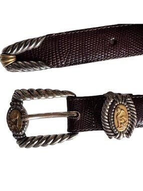 Brighton Brown Leather Belt Museum Collection M 37809 Sphinx Pegasus Vintage 90s